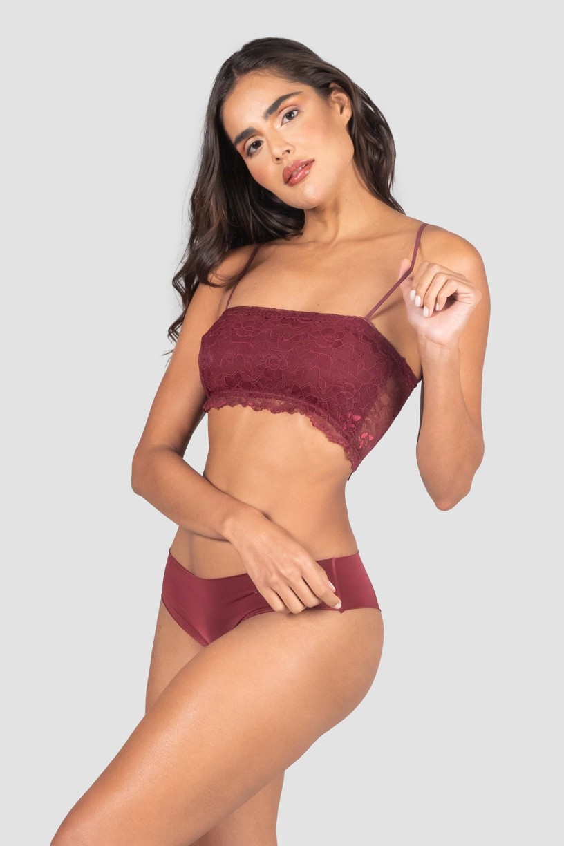 Cropped Lingerie de Renda (Vinho) | Ref: P04-2-D