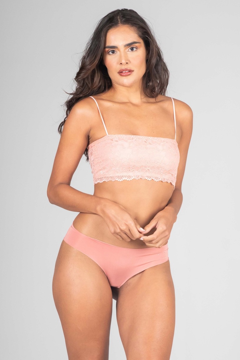 Cropped Lingerie de Renda (Rosa) | Ref: P04-2-E