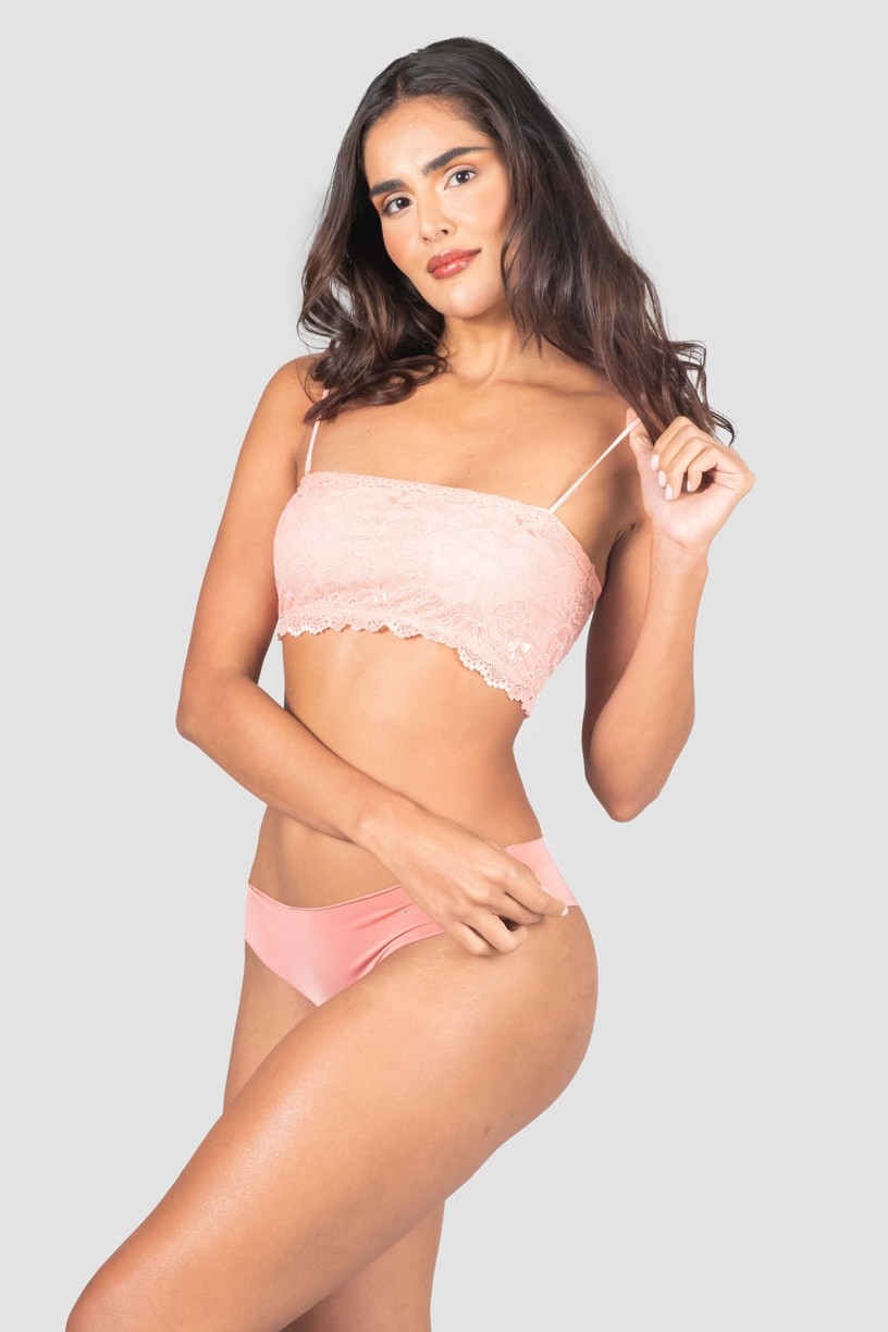 Cropped Lingerie de Renda (Rosa) | Ref: P04-2-E