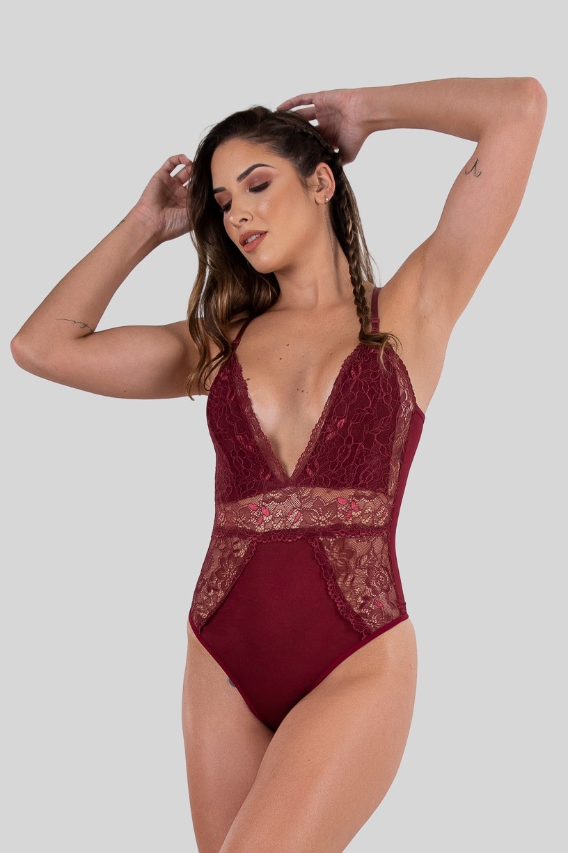 Body Lingerie Vera (Vinho) | Ref: P04-5-D