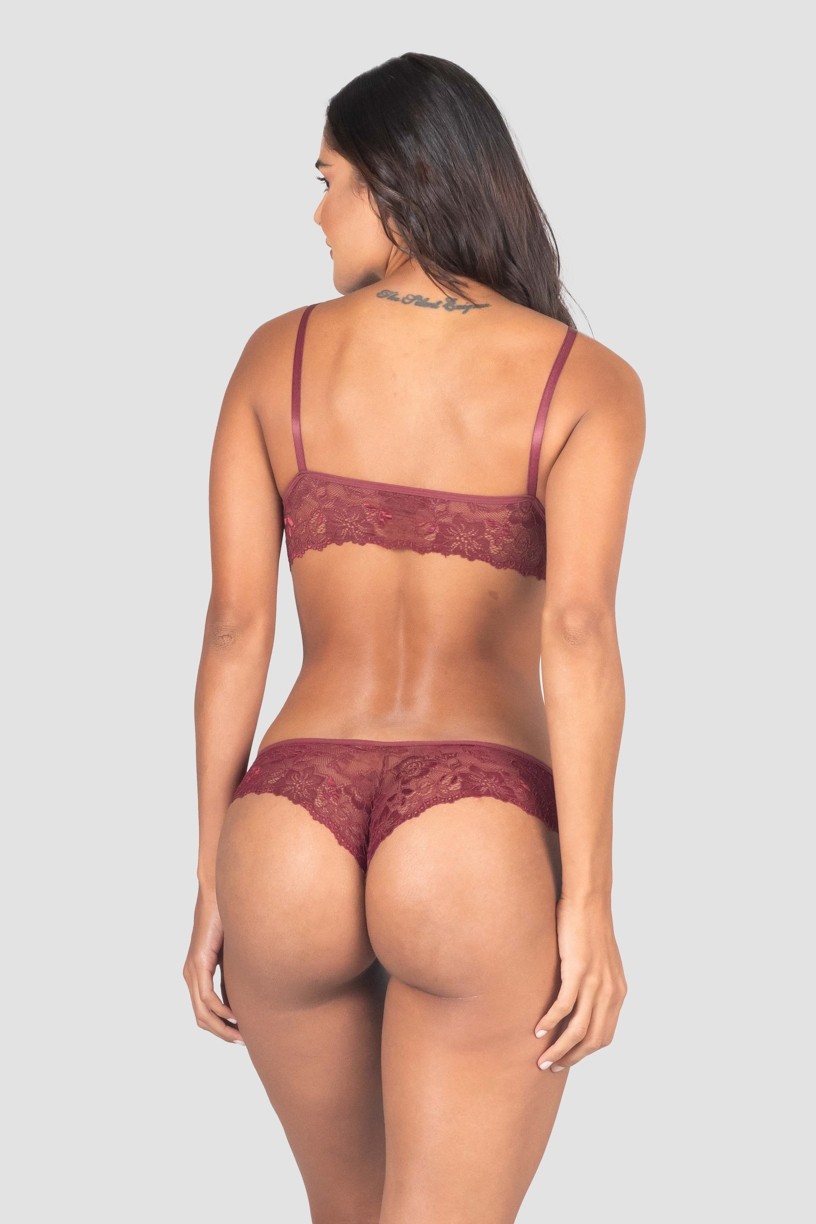 Conjunto Lingerie Manu (Vinho) | Ref: P04-6-C