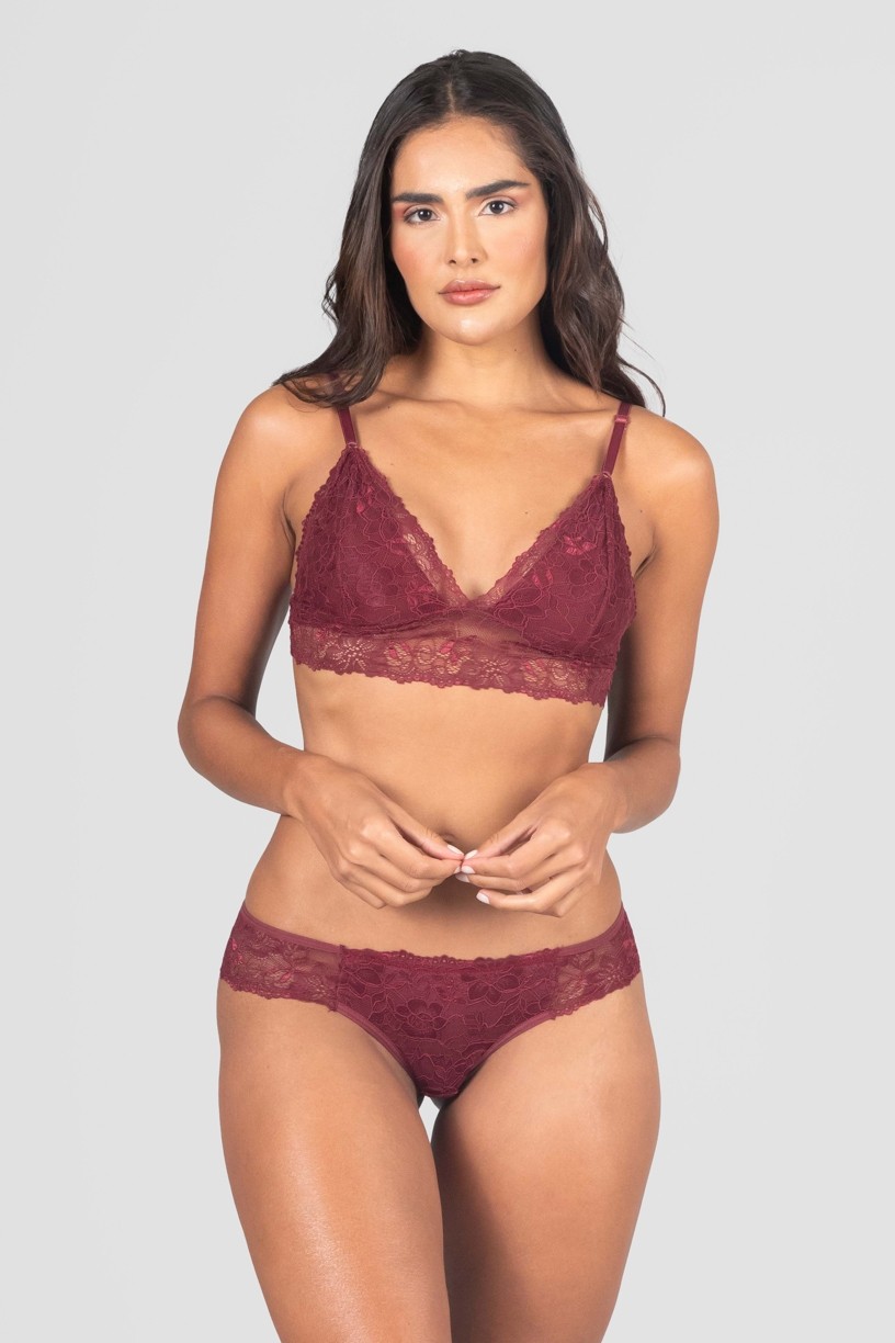 Conjunto Lingerie Manu (Vinho) | Ref: P04-6-C