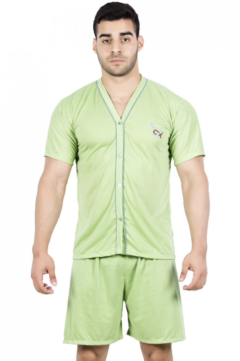 Pijama Masculino de Botão e Short 168 | Ref: P96