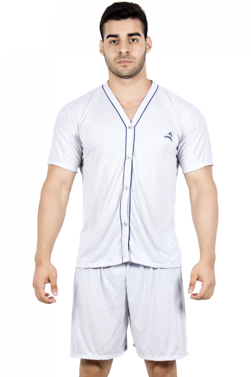 Pijama Masculino de Botão e Short 168 | Ref: P96