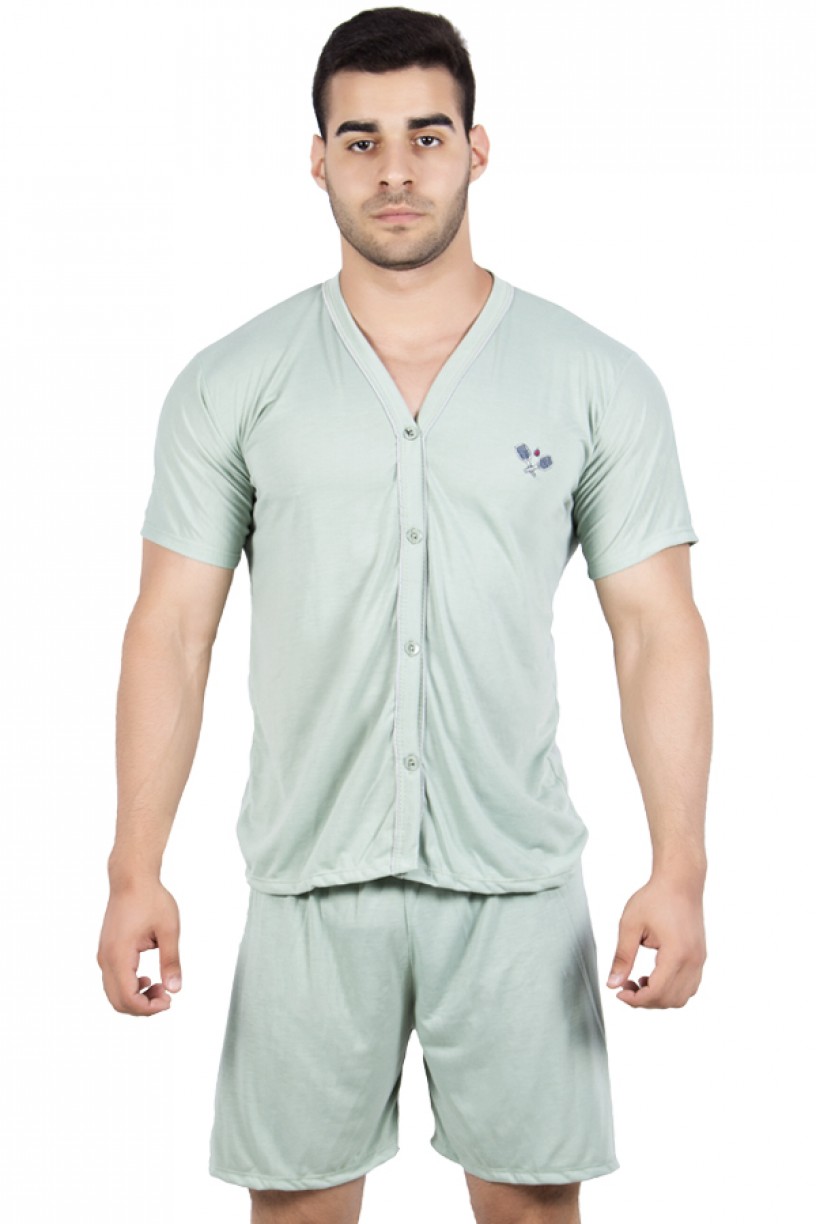 Pijama Masculino de Botão e Short 168 | Ref: P96