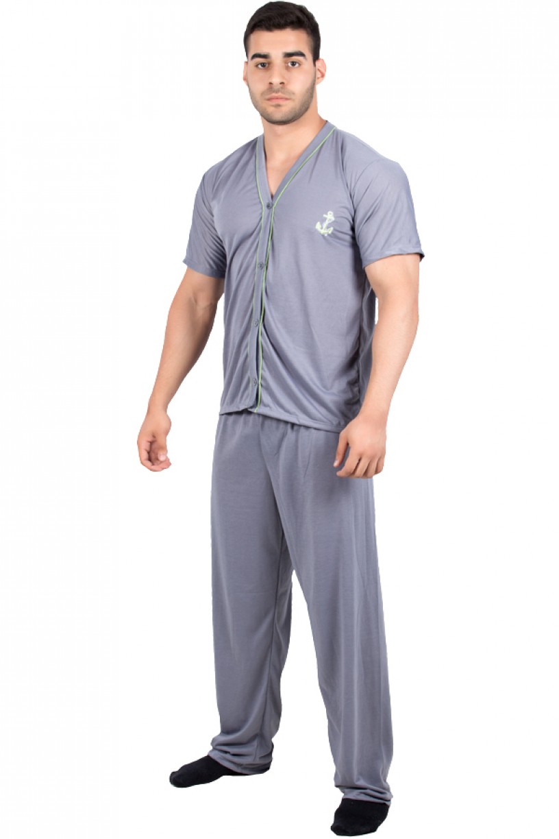Pijama Masculino Manga Curta com Botões e Calça 175 | Ref: P97