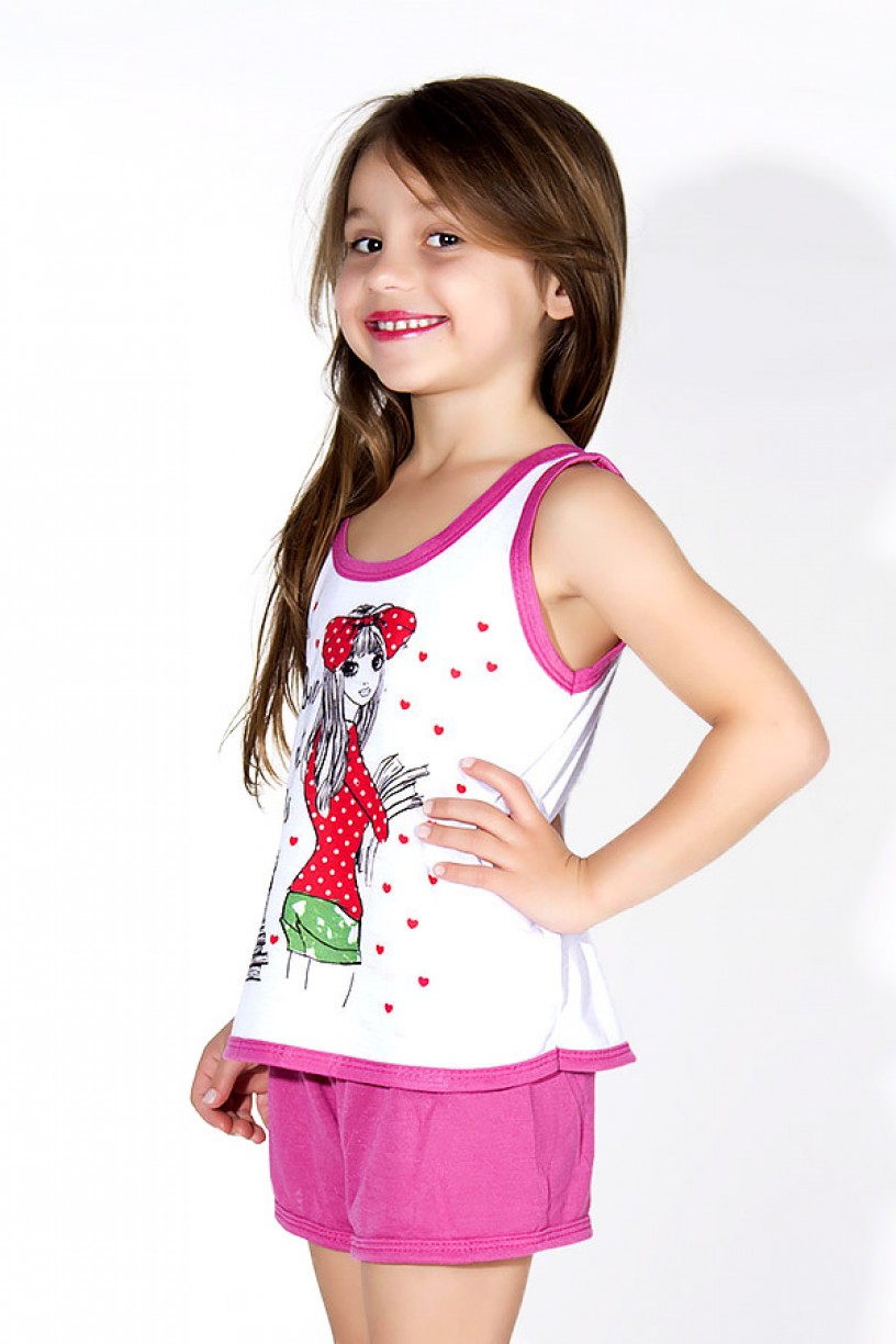 Babydoll Infantil 056 (Pink com menininha) AB