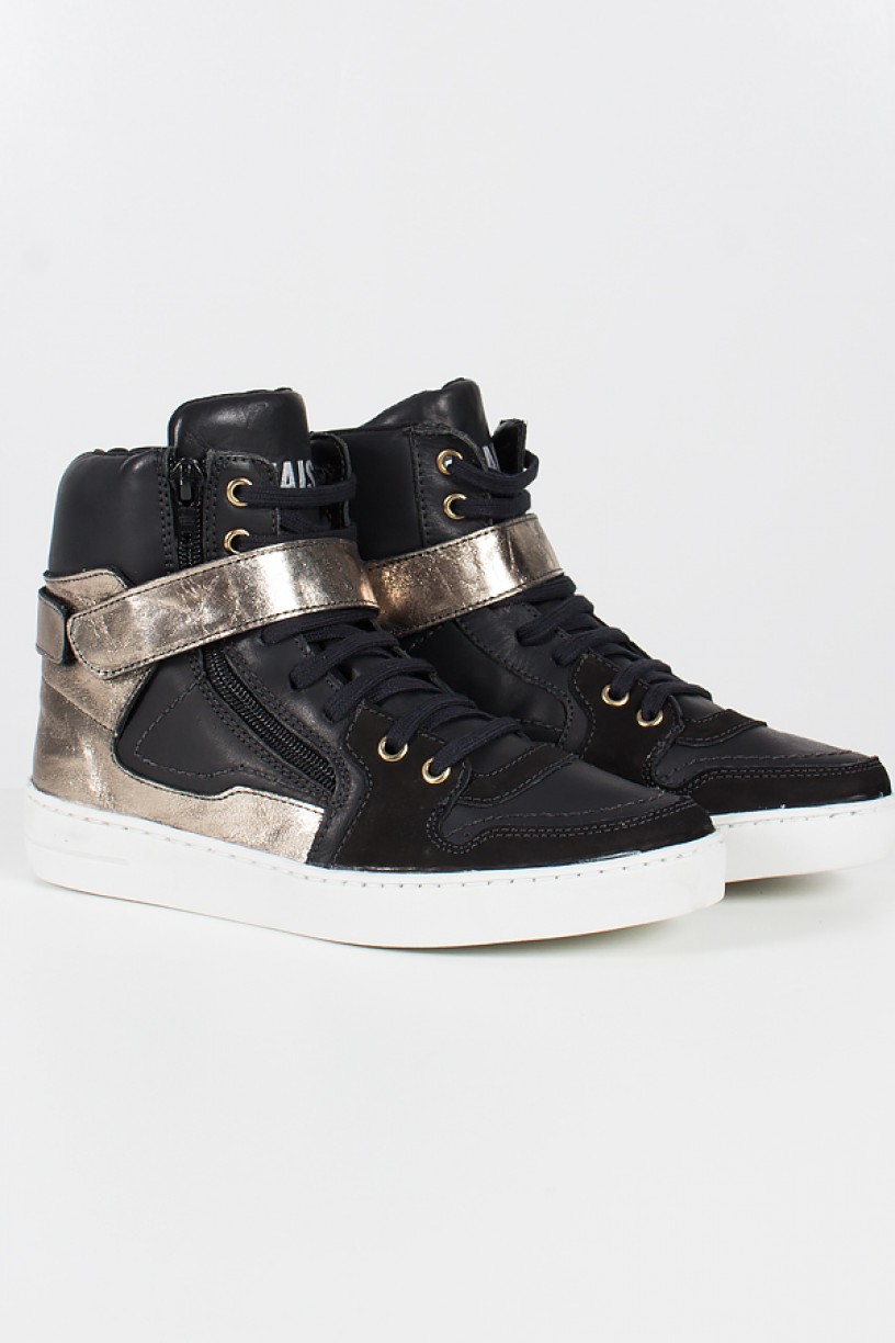 Sneaker Unissex Preto com Dourado | Ref: T33