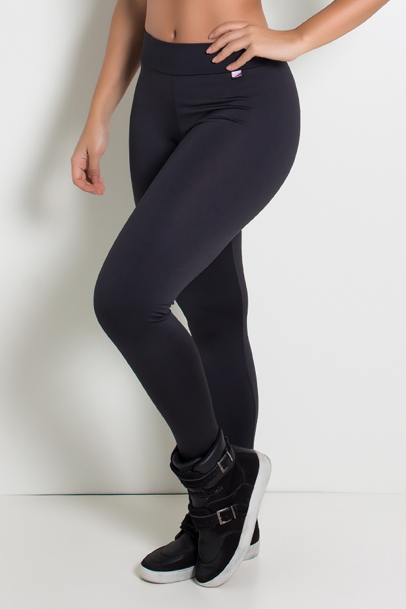 Legging Lisa Levanta Bumbum com Franzido (Preto) | Ref: KS-F1861-001