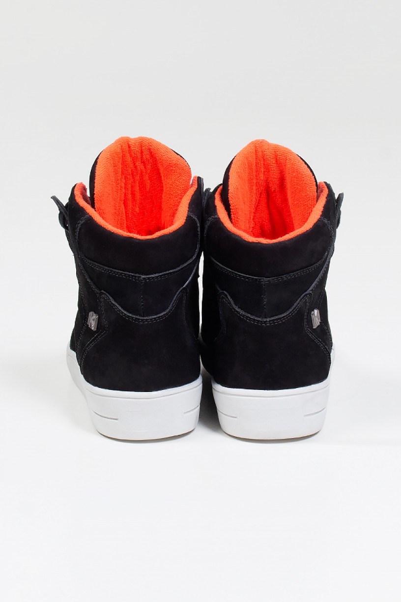 Sneaker Cano Médio Nobuck (Preto / Laranja) | Ref: KS-T45-002