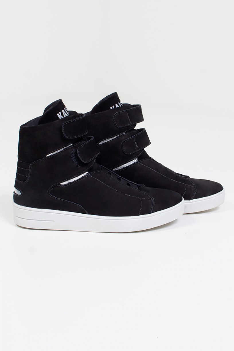 Sneaker Cano Alto Nobuck com Velcro (Preto / Prata) | Ref: KS-T46-003