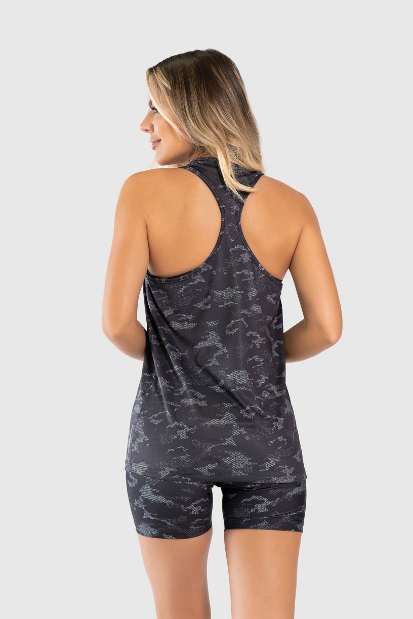 Regata Fitness Estampa Digital Camouflaged Black | Ref: GO204-A 