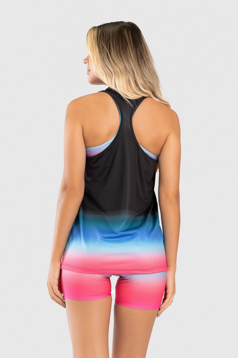 Regata Fitness Estampa Digital Pink Blue Gradient | Ref: GO203