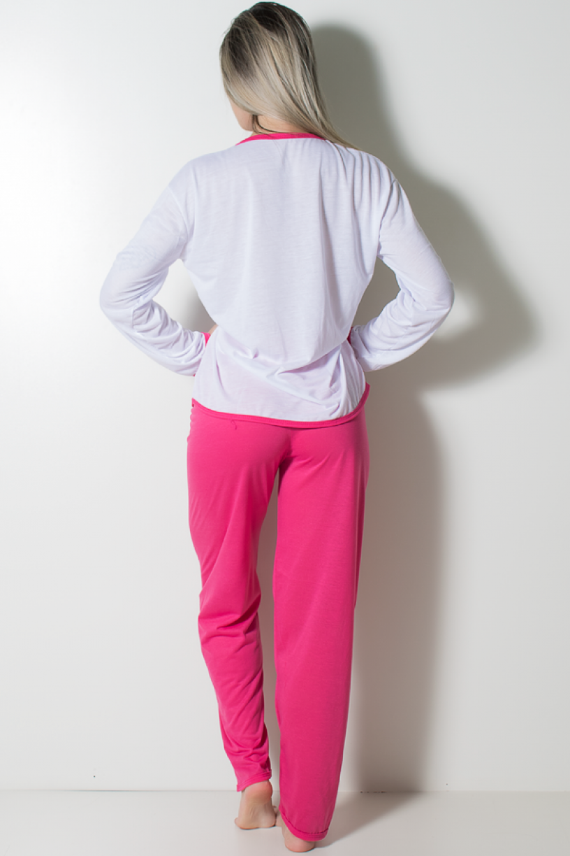 Pijama Feminino Longo 074 (Pink Coelho) | Ref: CEZ-PA074-005
