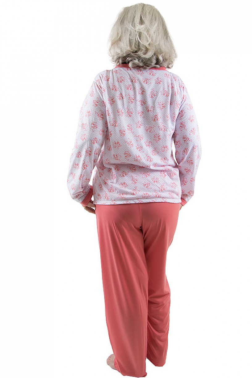Pijama feminino longo 182 (Goiaba) |  Ref: CEZ-PA182-011