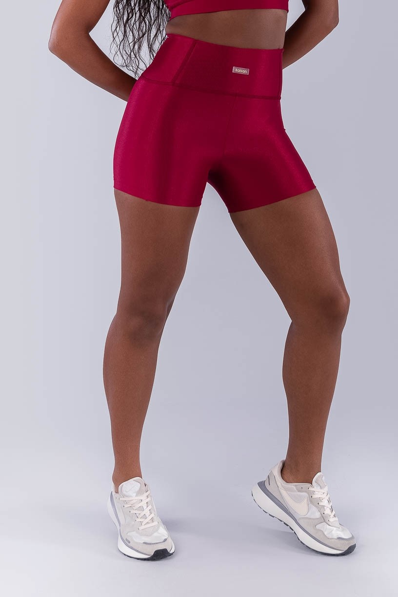 Short Canelado com Bolso no Cós (Cereja) | Ref: K4494-B
