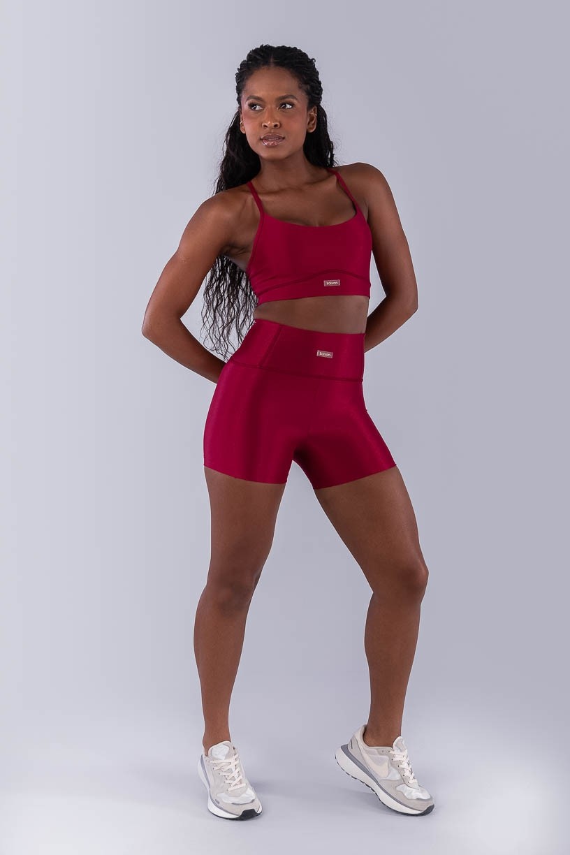 Short Canelado com Bolso no Cós (Cereja) | Ref: K4494-B