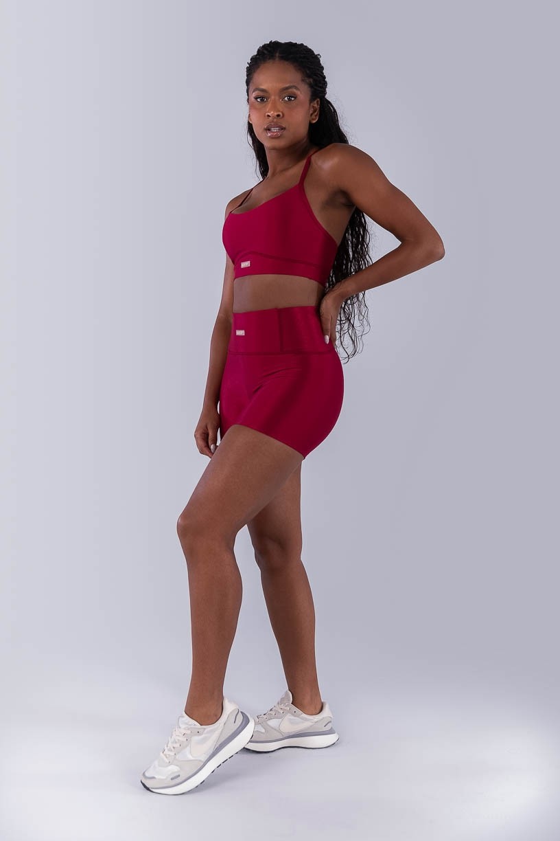 Short Canelado com Bolso no Cós (Cereja) | Ref: K4494-B
