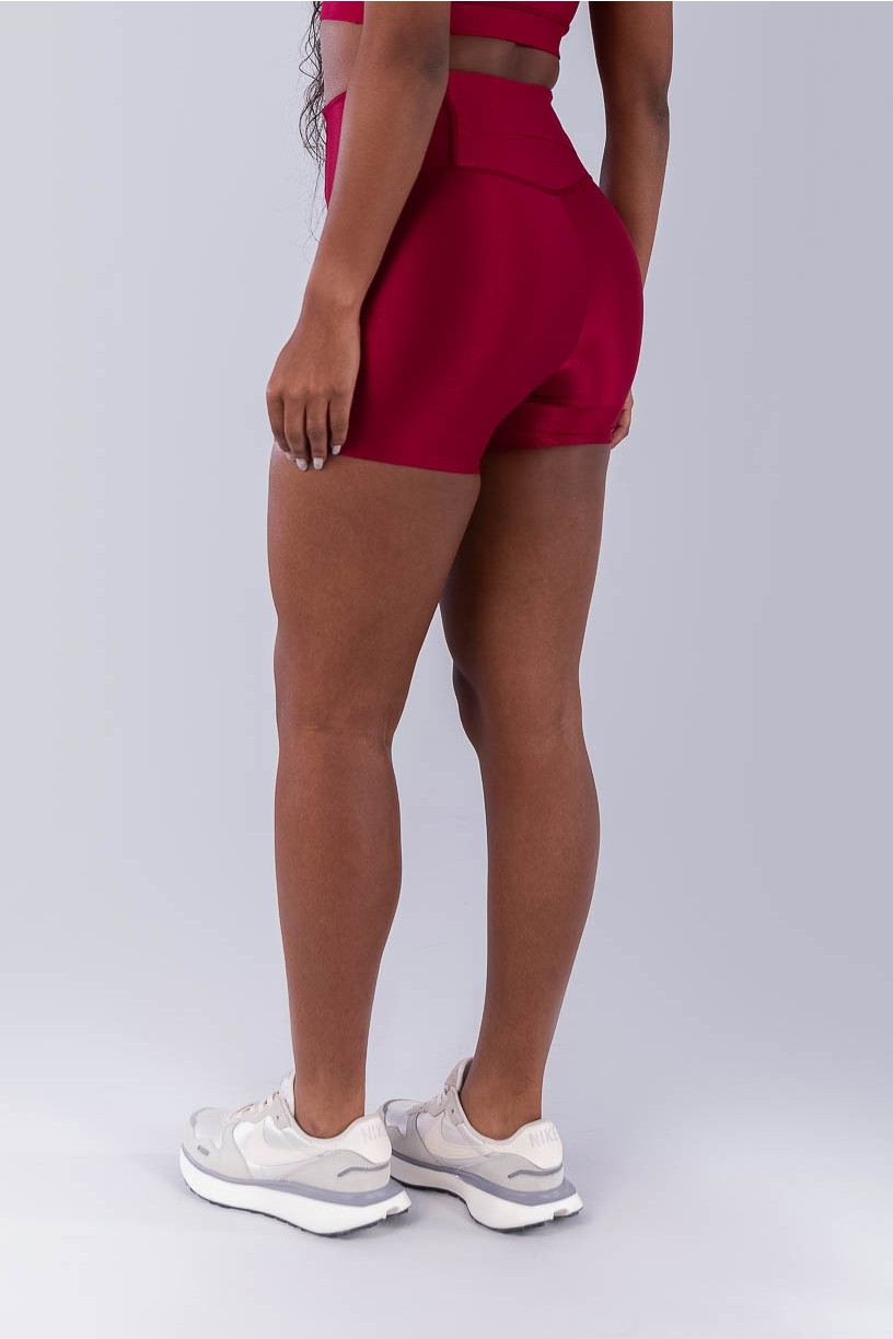 Short Canelado com Bolso no Cós (Cereja) | Ref: K4494-B