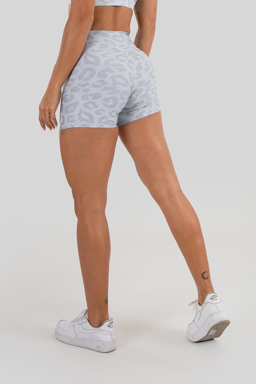 Short com Cós Duplo Estampa Digital (Gray Leopard)  Ref K3249-A