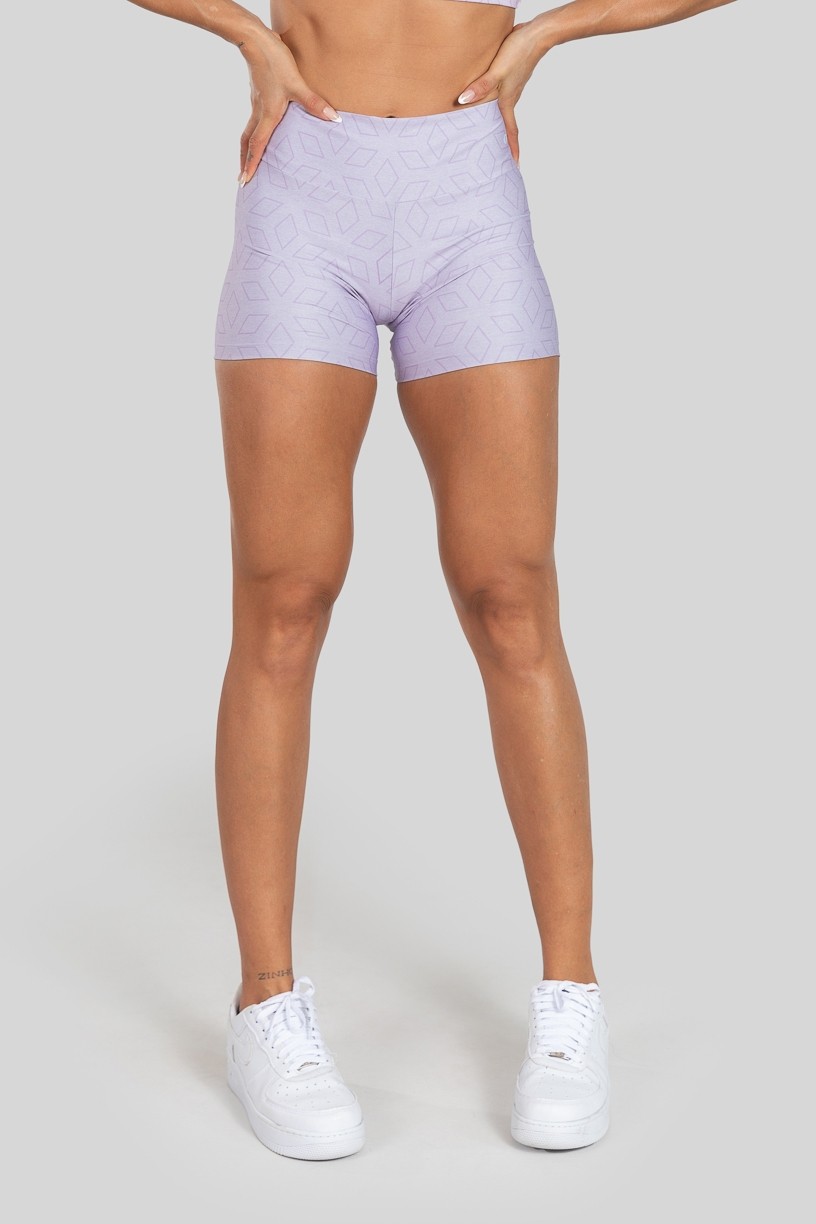 Short com Cós Duplo Estampa Digital (Lilac Screen) | Ref: K3064-C