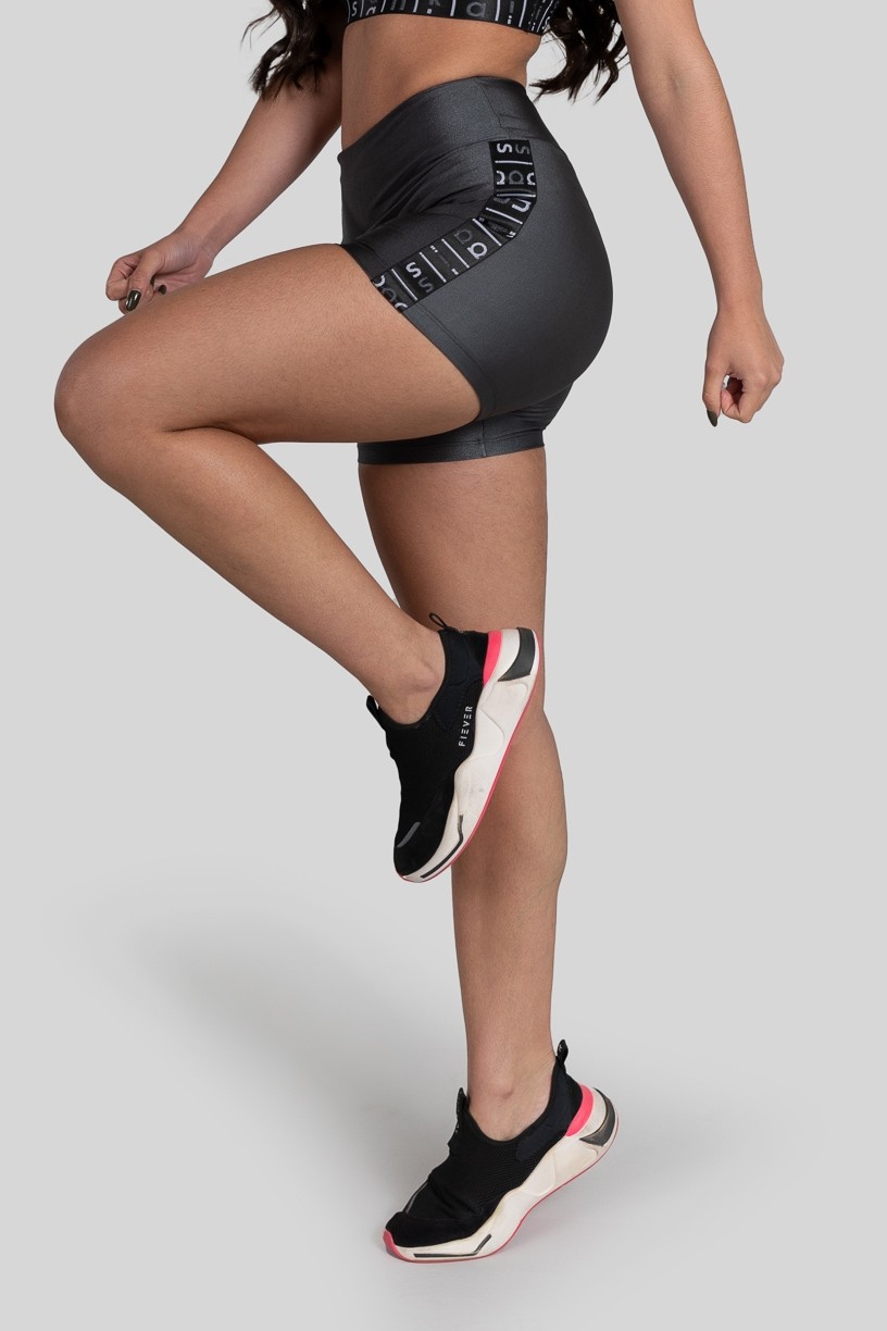 Short com Elástico (Cinza / Preto) | Ref: K3160-E