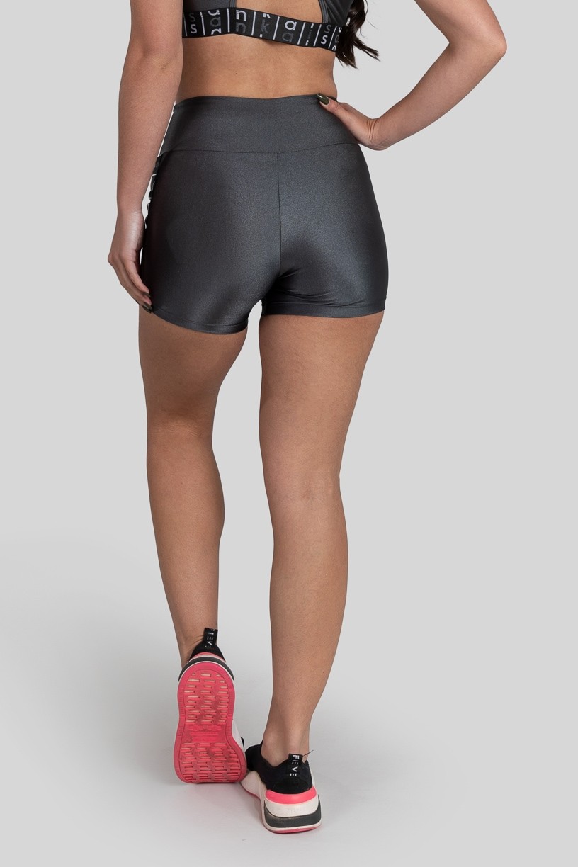 Short com Elástico (Cinza / Preto) | Ref: K3160-E