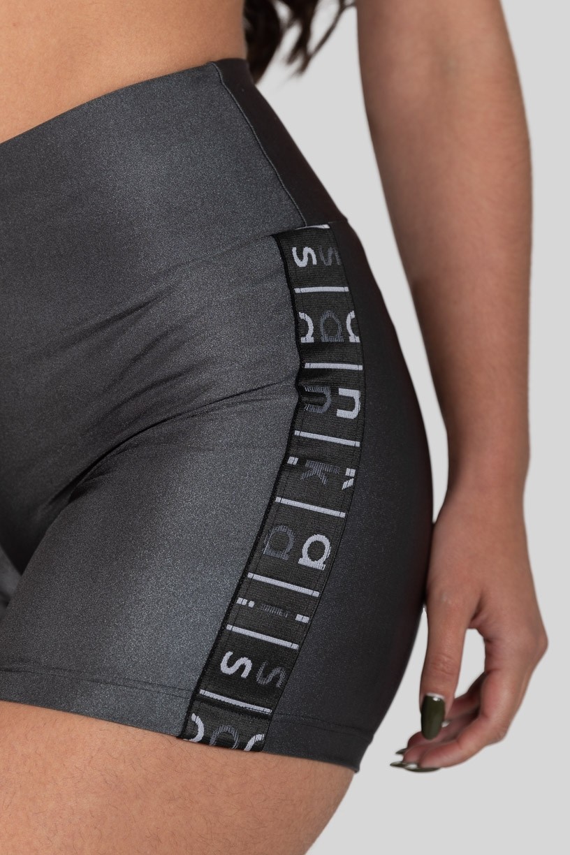 Short com Elástico (Cinza / Preto) | Ref: K3160-E