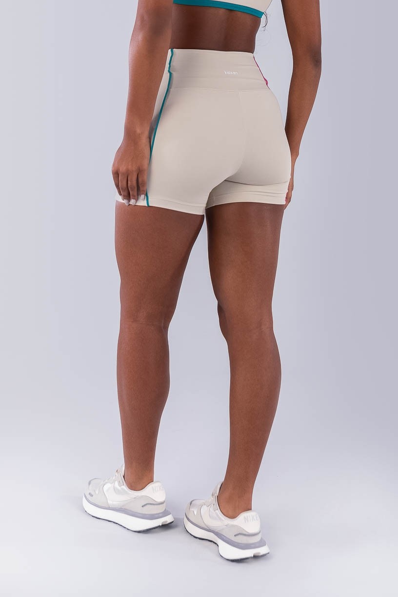 Short com Vivos Coloridos (Bege / Jade / Rosa Chiclete) | Ref: K4477-A