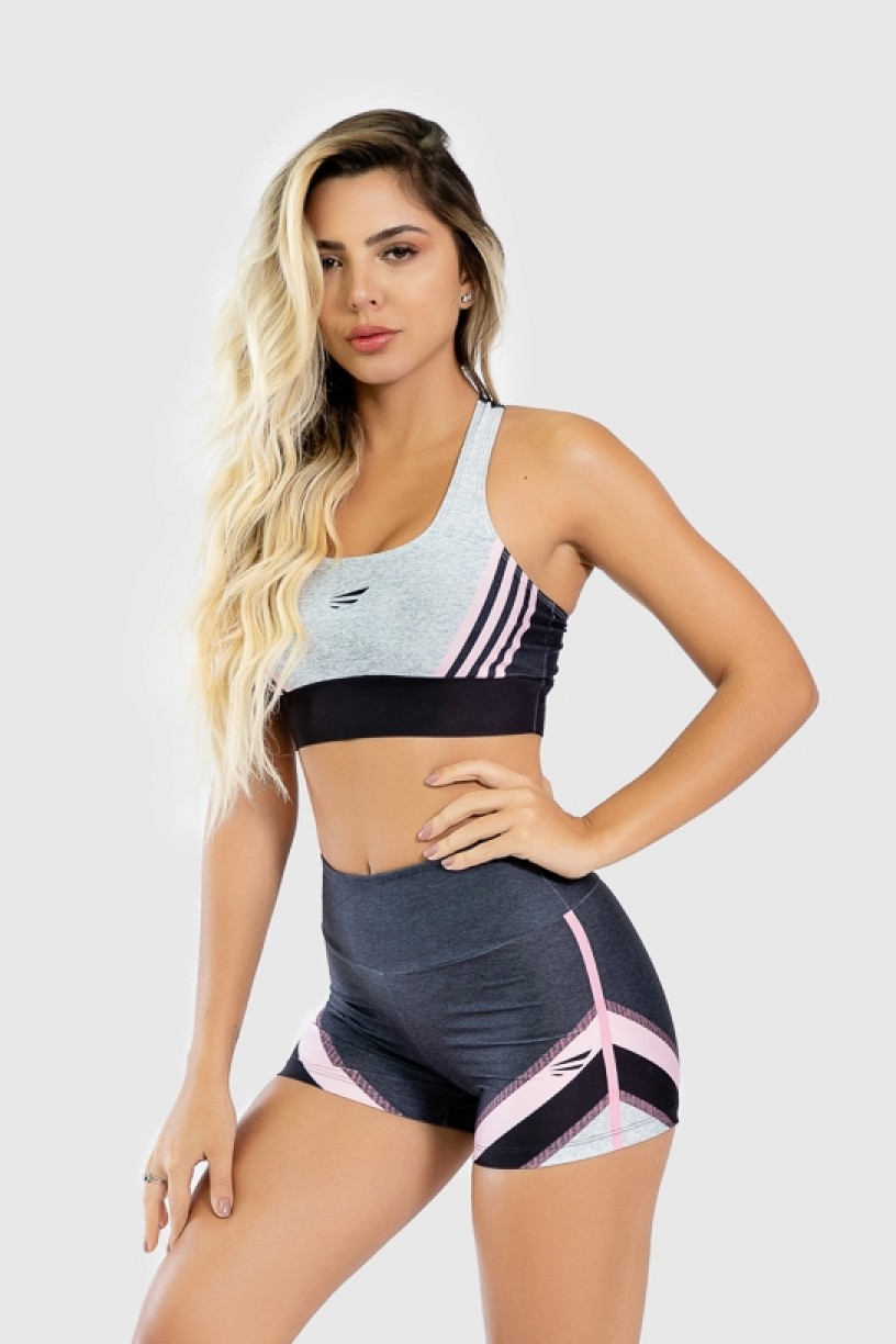 Short Fitness Estampa Digital Pink Arrow | Ref: GO275