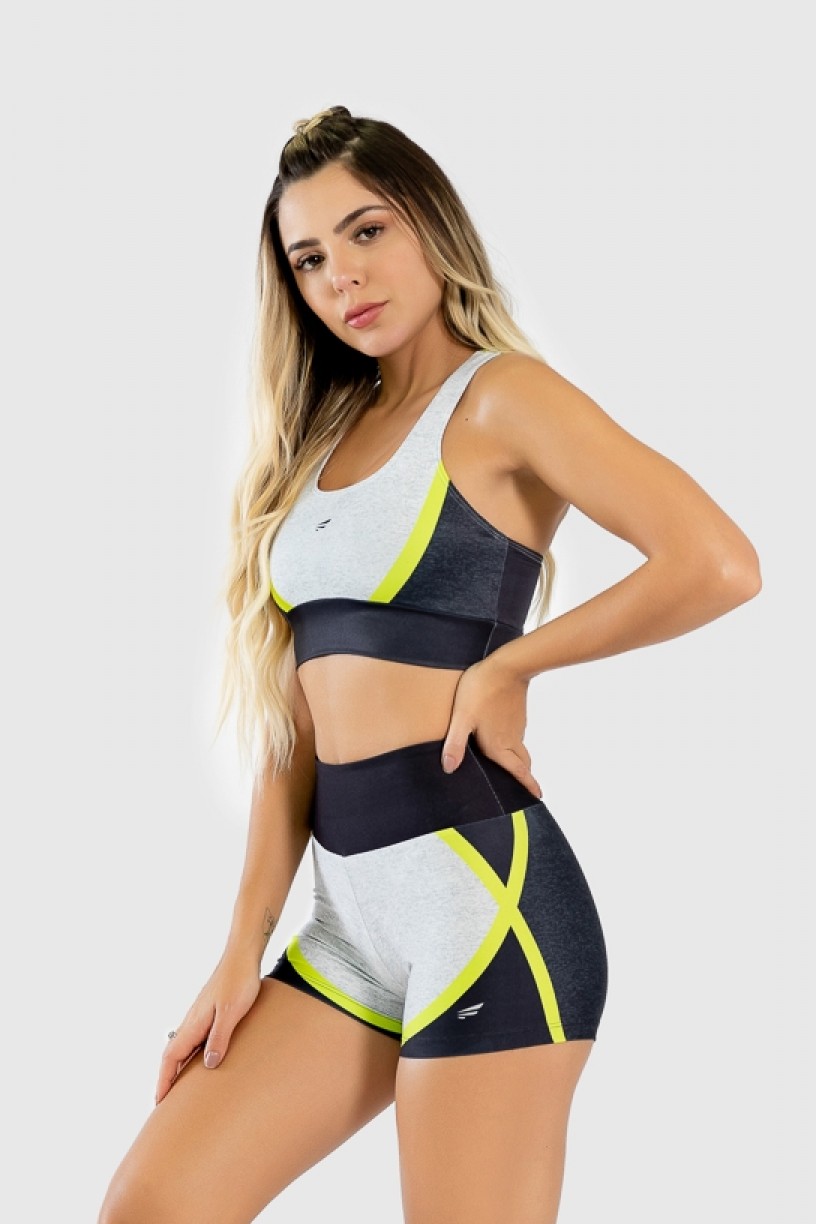 Short Fitness Estampa Digital Yellow Strings | Ref: GO266