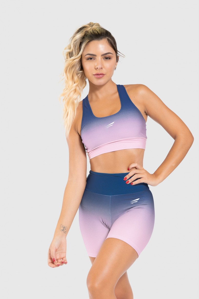 Short Fitness Meia Perna Estampa Digital Blue Hour | Ref: GO256