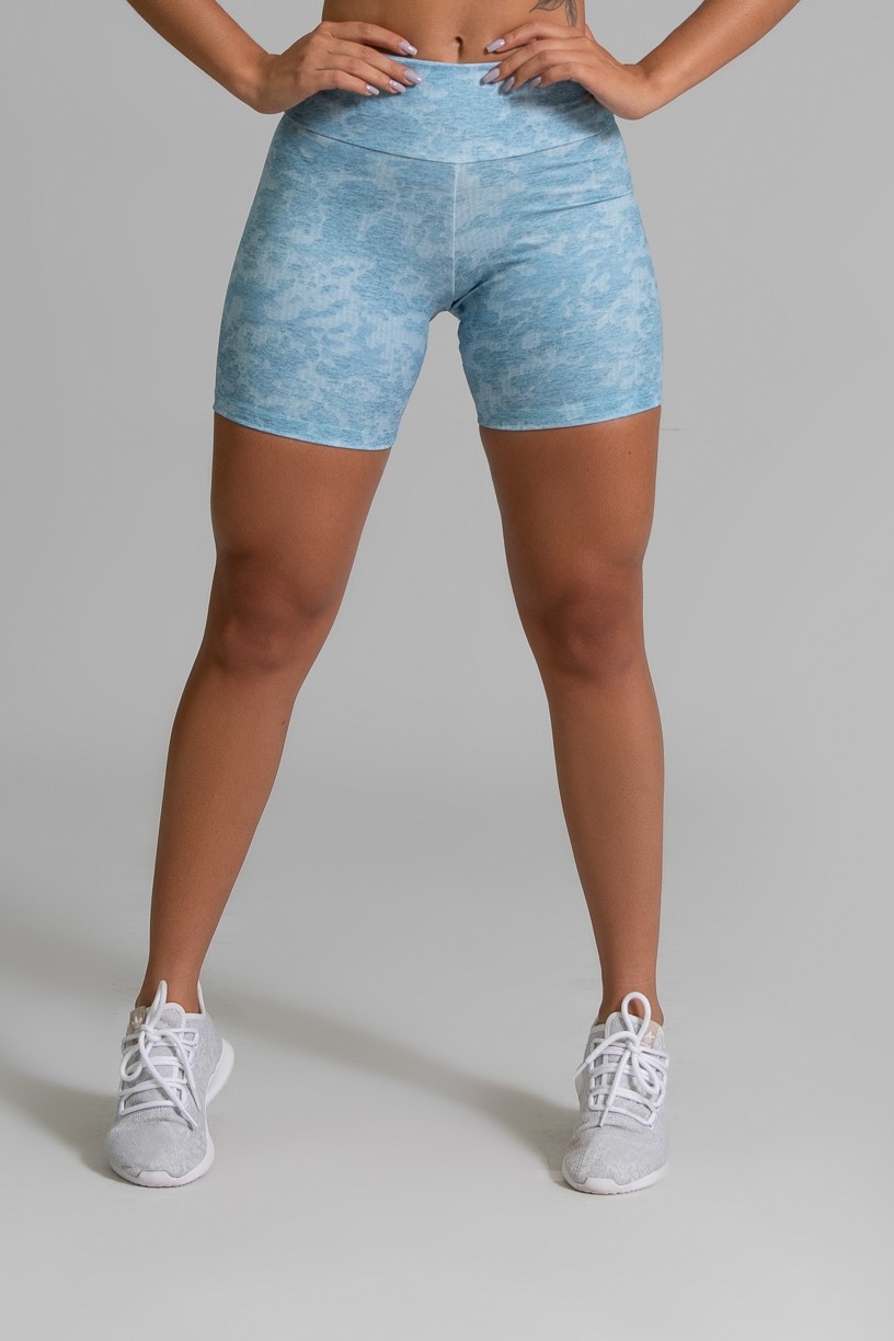 Short Fitness Meia Perna Estampa Digital Blue Lace | Ref: GO369