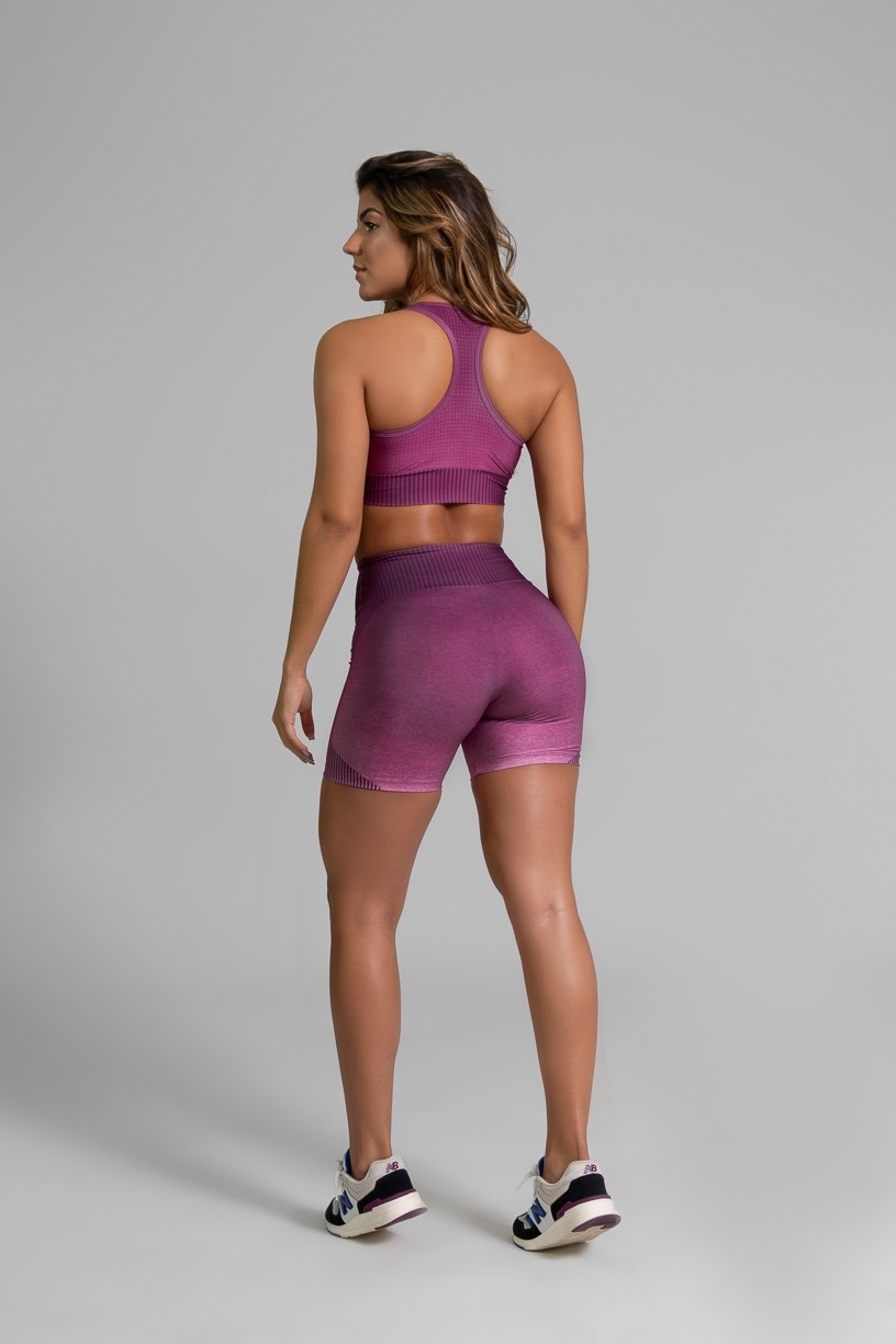 Short Fitness Meia Perna Estampa Digital Fashion Rose | Ref: GO334