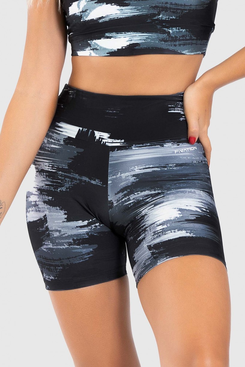 Short Fitness Meia Perna Estampa Digital Gray Shades | Ref: GO236