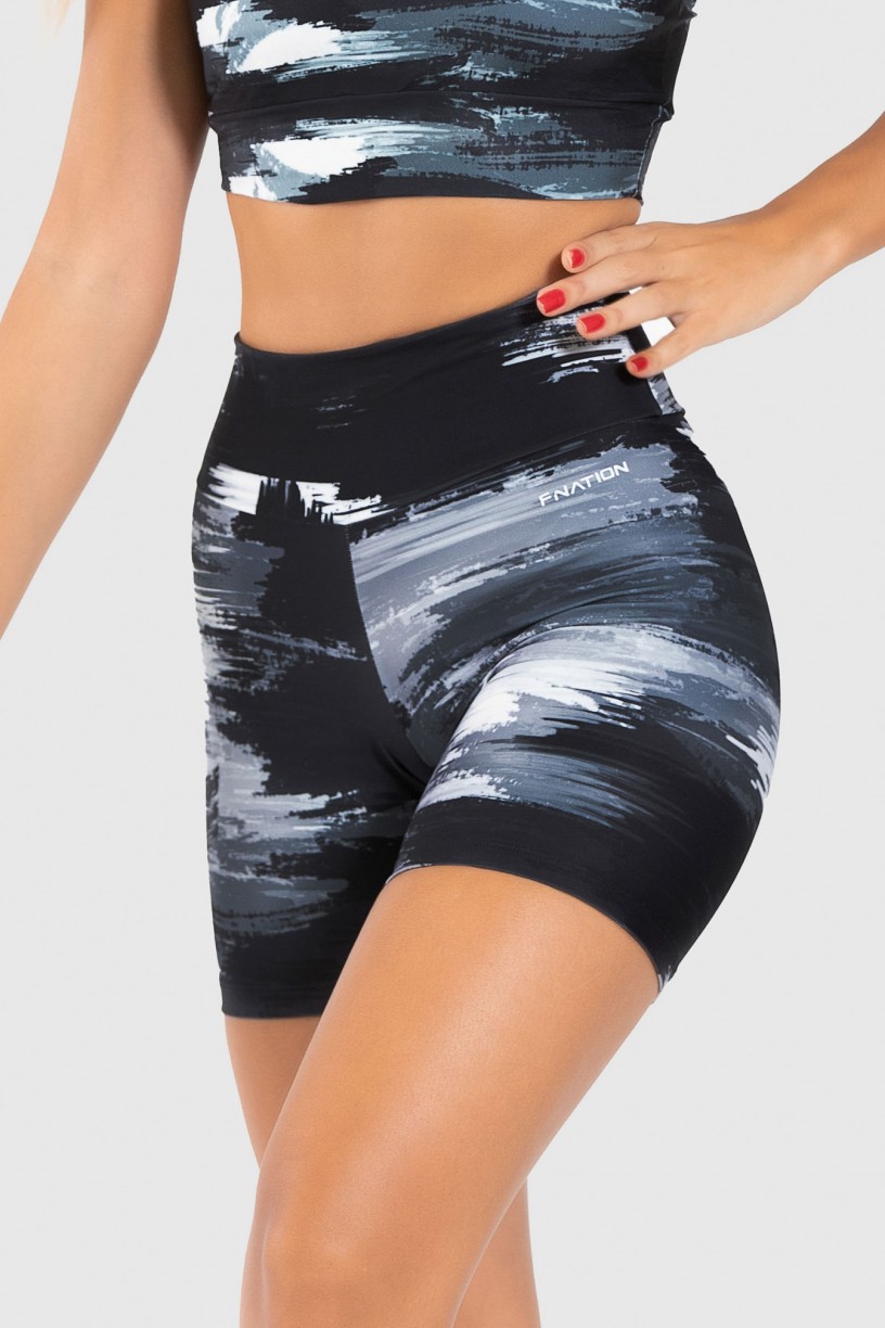 Short Fitness Meia Perna Estampa Digital Gray Shades | Ref: GO236