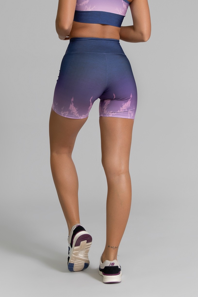 Short Fitness Meia Perna Estampa Digital Light Purple | Ref: GO360
