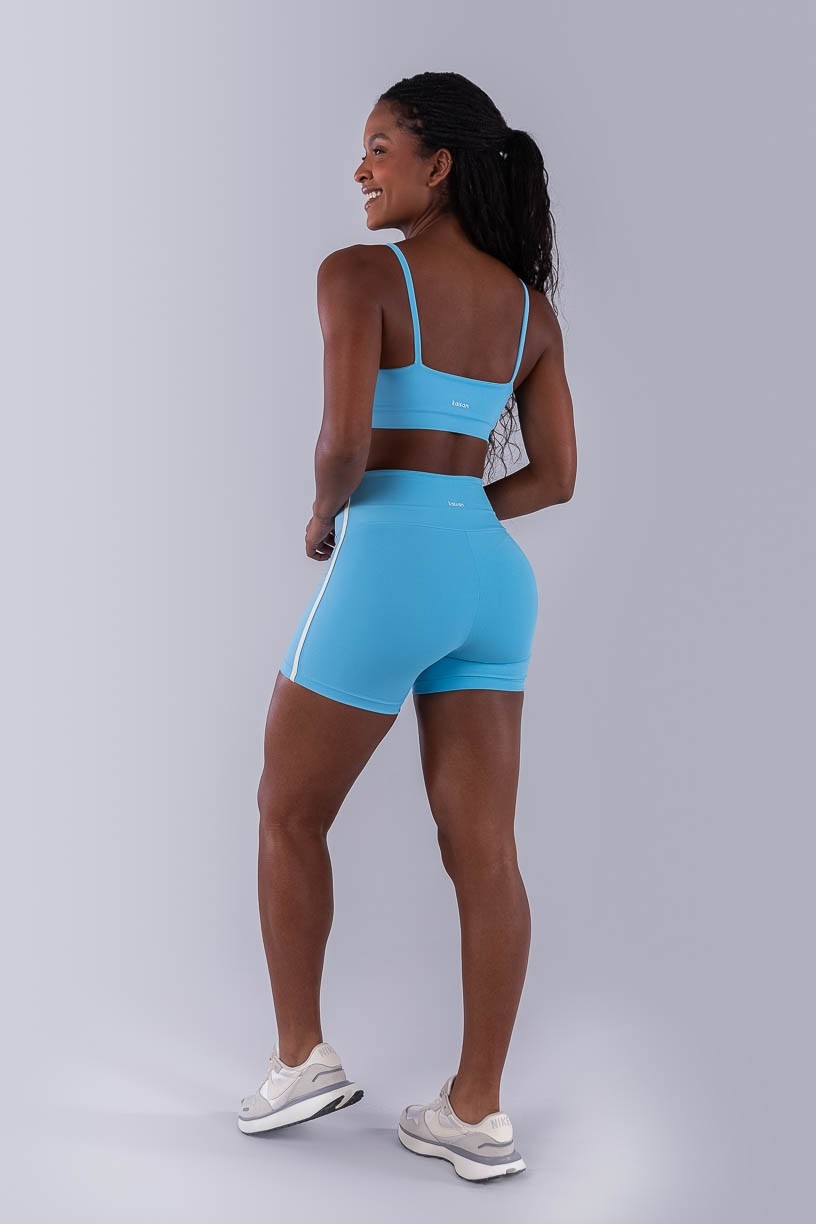Short sem Gancho com Chapado Laterais (Azul Céu / Off-White) | Ref: K4486-B