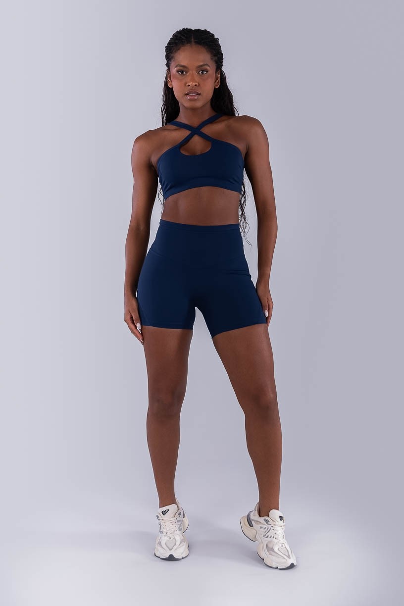 Short sem Gancho com Vira no Cós (Azul Marinho) | Ref: K4488-A