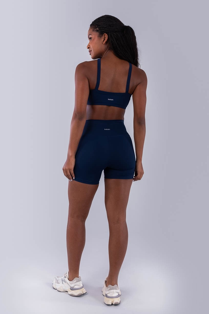 Short sem Gancho com Vira no Cós (Azul Marinho) | Ref: K4488-A