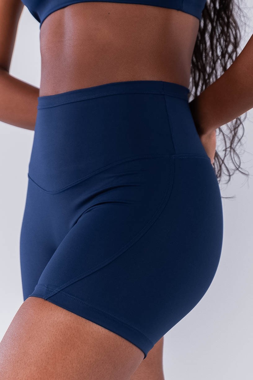 Short sem Gancho com Vira no Cós (Azul Marinho) | Ref: K4488-A