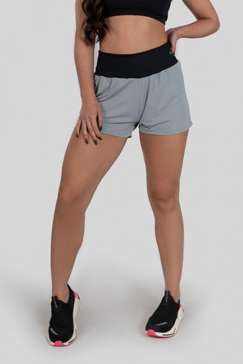 Short Soltinho (Cinza / Preto) | Ref: K3193-A