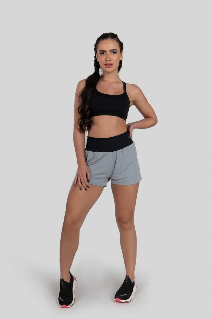 Short Soltinho (Cinza / Preto) | Ref: K3193-A