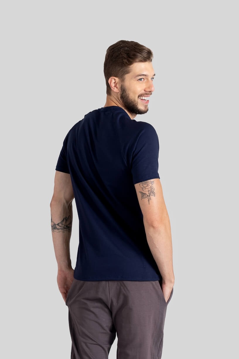 Camiseta Raglan Masculina (Azul Marinho) | Ref: K3115-C