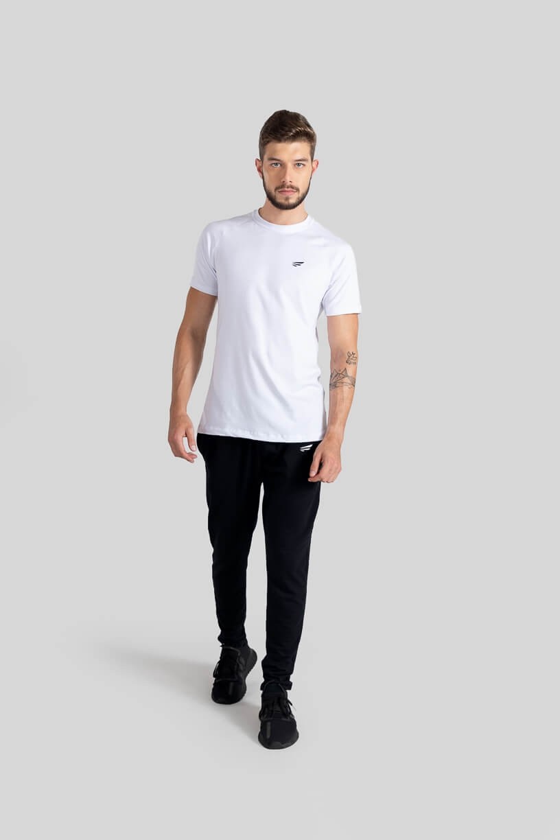 Camiseta Raglan Masculina (Branco) | Ref: K3115-B