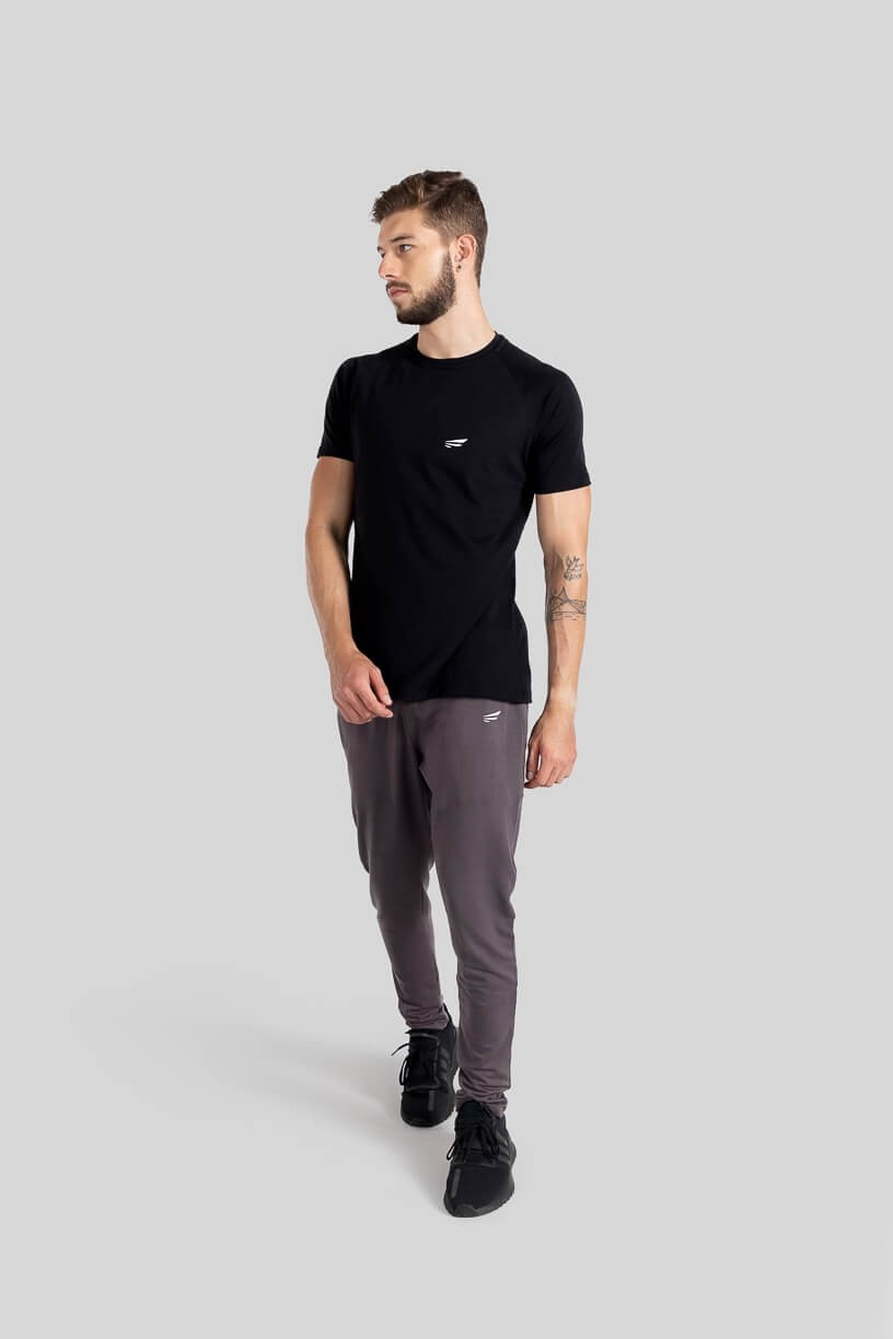 Camiseta Raglan Masculina (Preto) | Ref: K3115-A