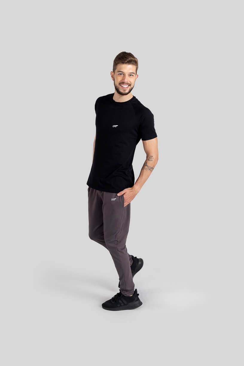 Camiseta Raglan Masculina (Preto) | Ref: K3115-A