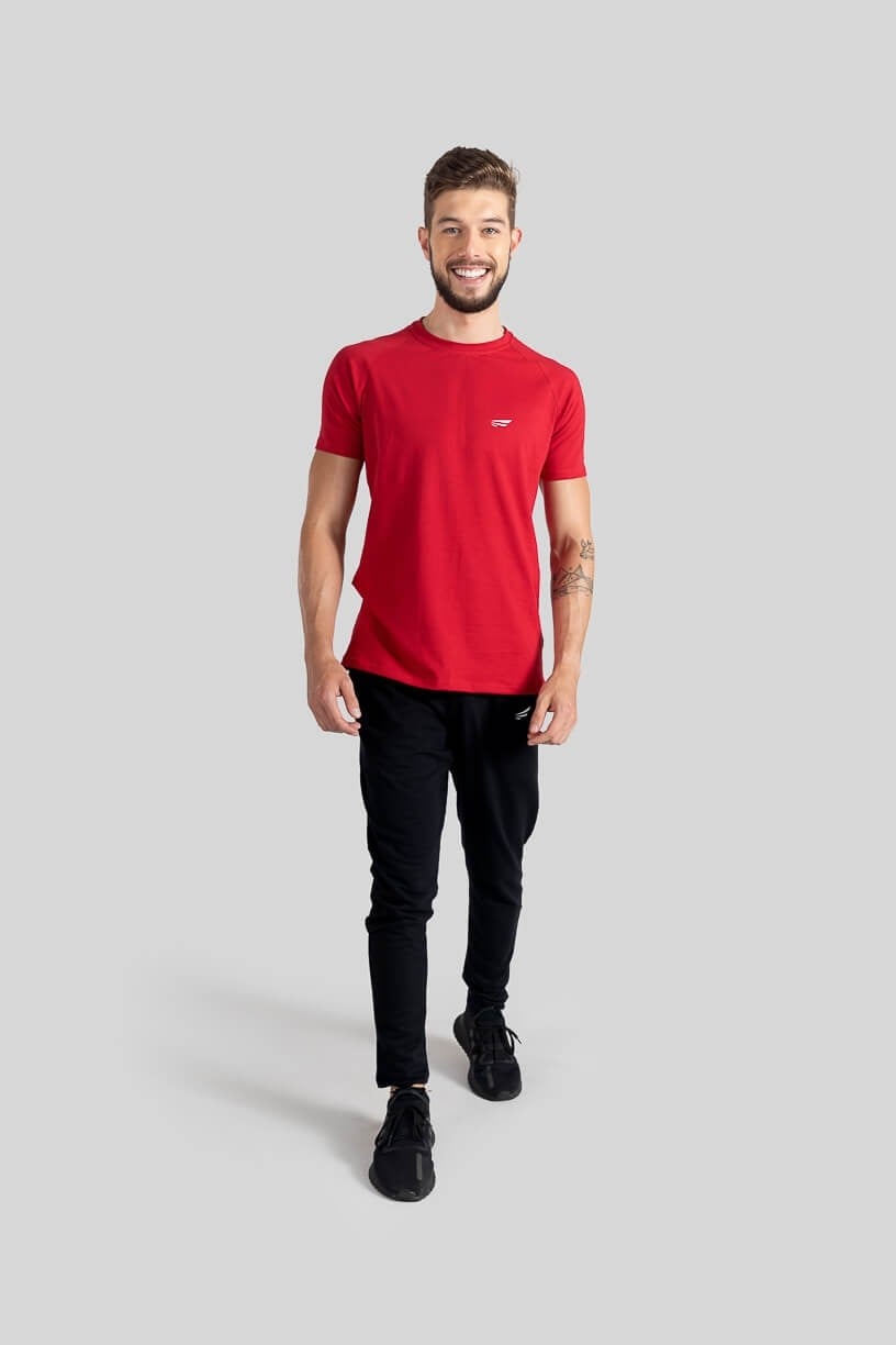 Camiseta Raglan Masculina (Vermelho) | Ref: K3115-D