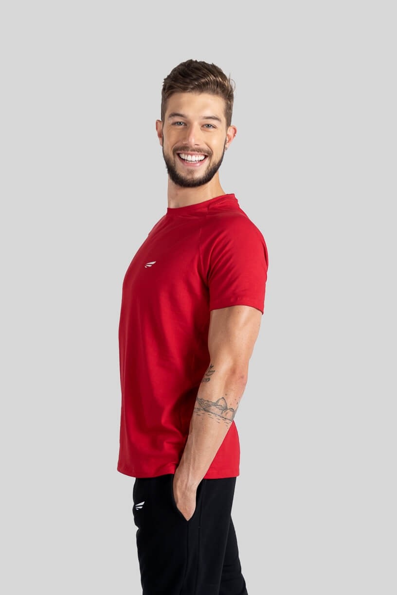 Camiseta Raglan Masculina (Vermelho) | Ref: K3115-D