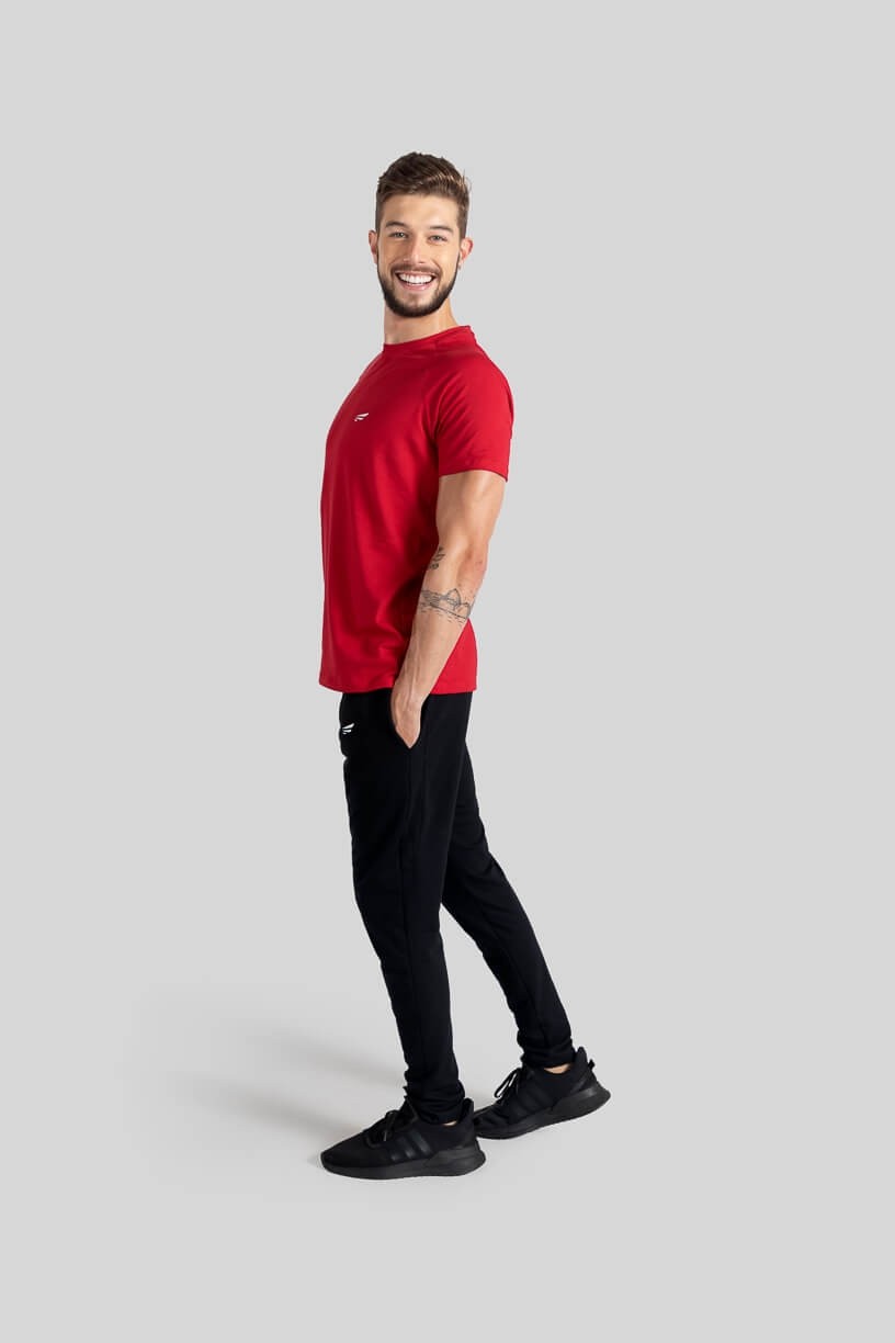 Camiseta Raglan Masculina (Vermelho) | Ref: K3115-D